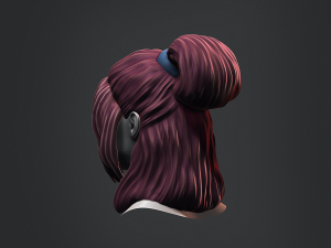 Hair - Female Low Poly Hairstyles Kitbash Modelo 3D