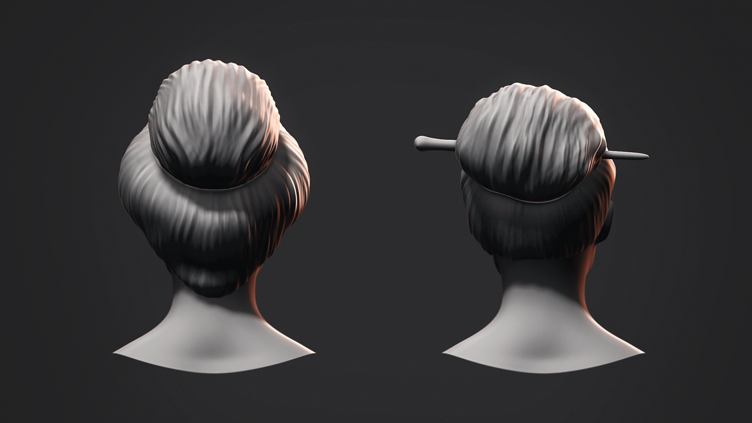 Female hair lowpoly 3D Model $15 - .3ds .fbx .obj .stl .max