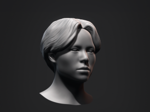 Hair - Low Poly Male Hairstyle Kitbash Model 3D