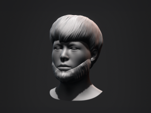 Hair - Low Poly Male Hairstyle Kitbash Model 3D