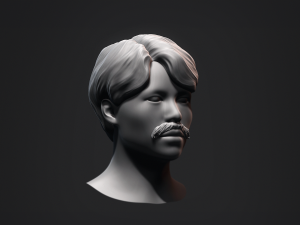 Hair - Low Poly Male Hairstyle Kitbash Model 3D