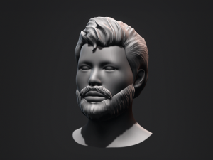 Hair - Low Poly Male Hairstyle Kitbash Model 3D
