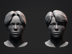 Hair - Low Poly Male Hairstyle Kitbash Model 3D