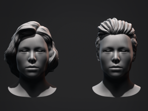 Hair - Low Poly Male Hairstyle Kitbash Model 3D