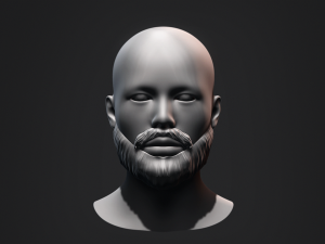 Hair - Low Poly Male Hairstyle Kitbash Model 3D