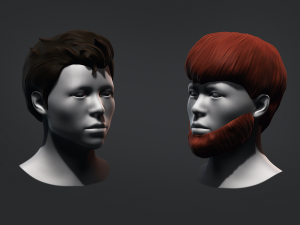 Hair - Low Poly Male Hairstyle Kitbash Model 3D