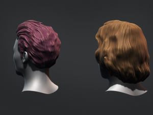 Hair - Low Poly Male Hairstyle Kitbash Model 3D