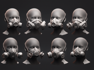 Gas Mask Constructor Kitbash Vol 01 3D Модель