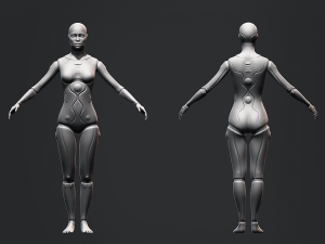 Female Robot Base Mesh 3D Model