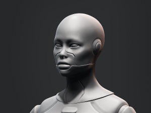 Female Robot Base Mesh 3D Model