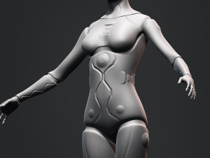 Female Robot Base Mesh 3D Model