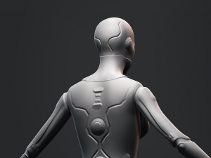 Female Robot Base Mesh 3D Model