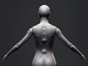 Female Robot Base Mesh 3D Model