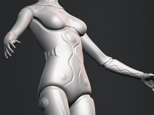 Female Robot Base Mesh 3D Model