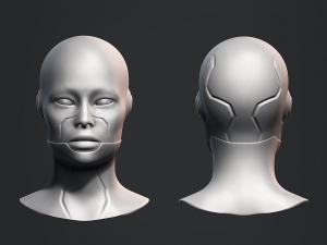 Female Robot Base Mesh 3D Model