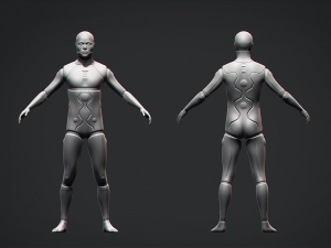 Male Robot Base Mesh Modello 3D