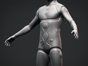 Male Robot Base Mesh Modello 3D
