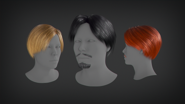 Hair - Short Male Hairstyle 3D 모델 .c4d .max .obj .3ds .fbx .stl .blend 