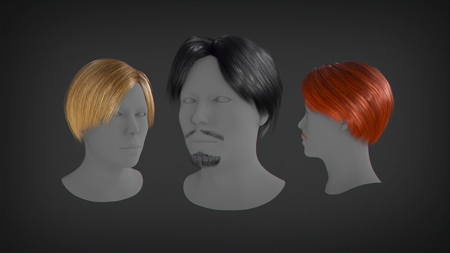 Hair - Short Male Hairstyle 3D Model .c4d .max .obj .3ds .fbx .stl .blend 