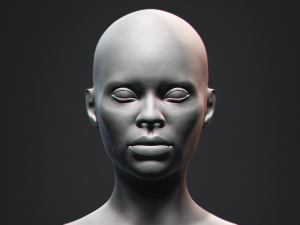 African Black Bust Female Head 3D Model