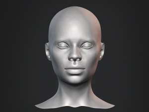 African Black Bust Female Head 3D Model
