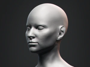 Cabe&ccedil;a feminina com busto Foxy com nariz Modelo 3D