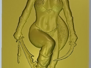 girl with anaconda-panel 3D Model