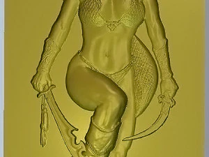 girl with anaconda-panel 3D Model