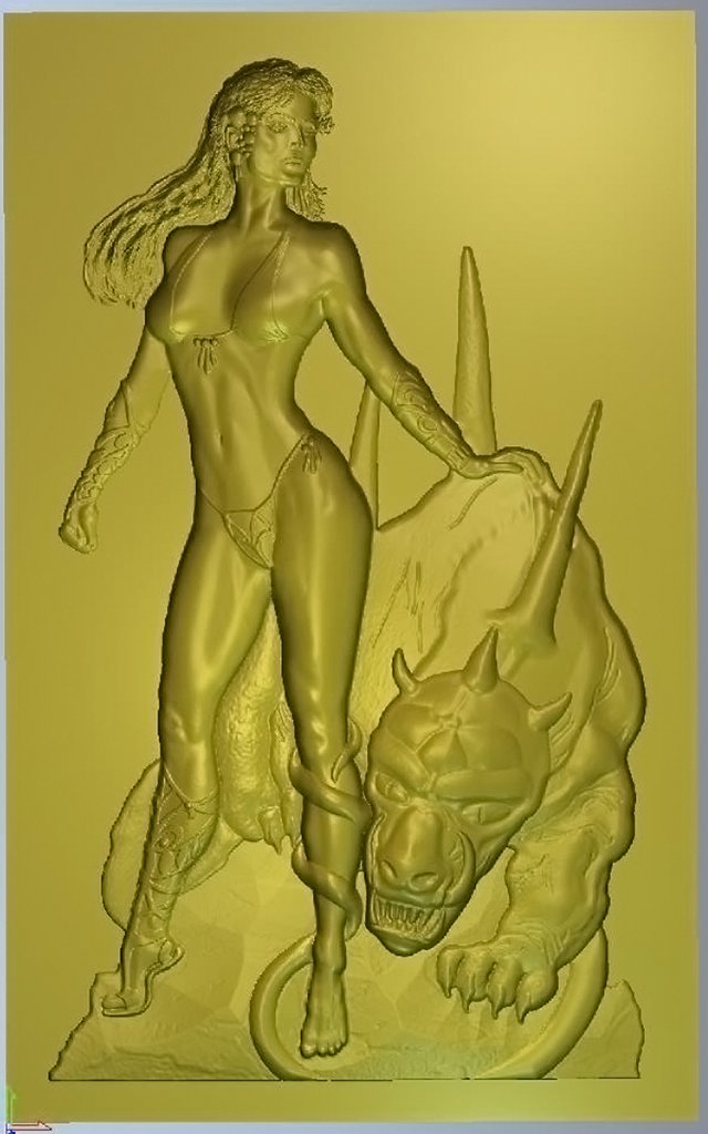lady with a monster 3D मॉडल .c4d .max .obj .3ds .fbx .stl .blend 