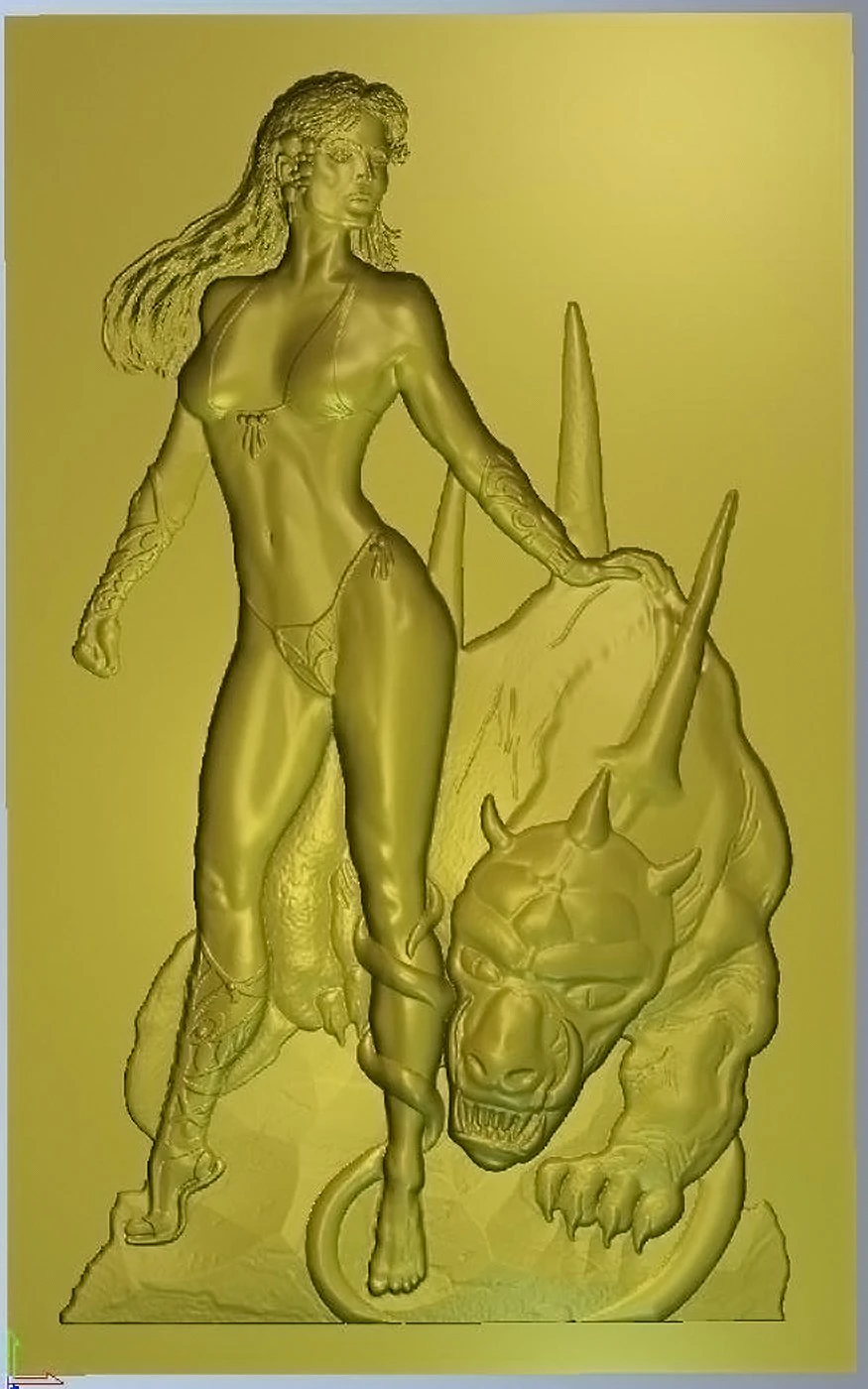 lady with a monster 3D Model .c4d .max .obj .3ds .fbx .stl .blend 