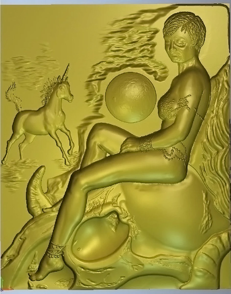 lady with a unicorn 3D Model .c4d .max .obj .3ds .fbx .stl .blend 