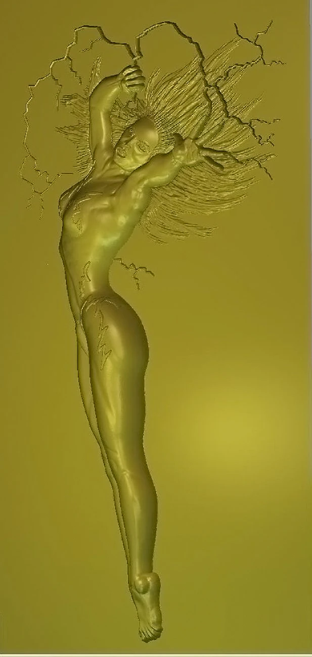 lightning woman 3D Model .c4d .max .obj .3ds .fbx .stl .blend 
