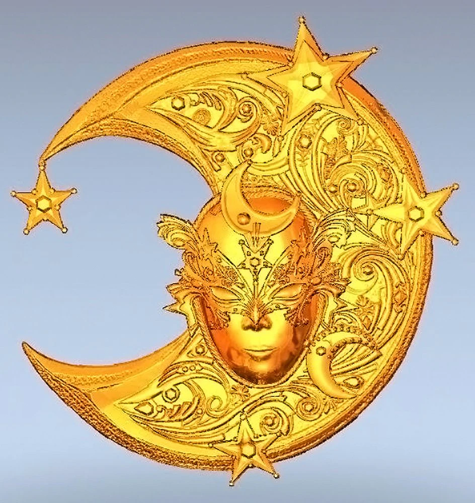 m&aacute;scara-lua Modelo 3D .c4d .max .obj .3ds .fbx .stl .blend 