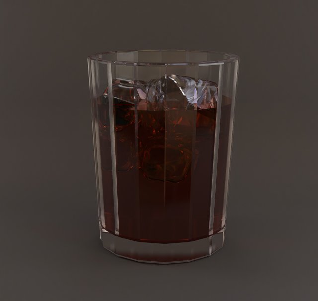 glass with cola and ice 3D मॉडल .c4d .max .obj .3ds .fbx .stl .blend 