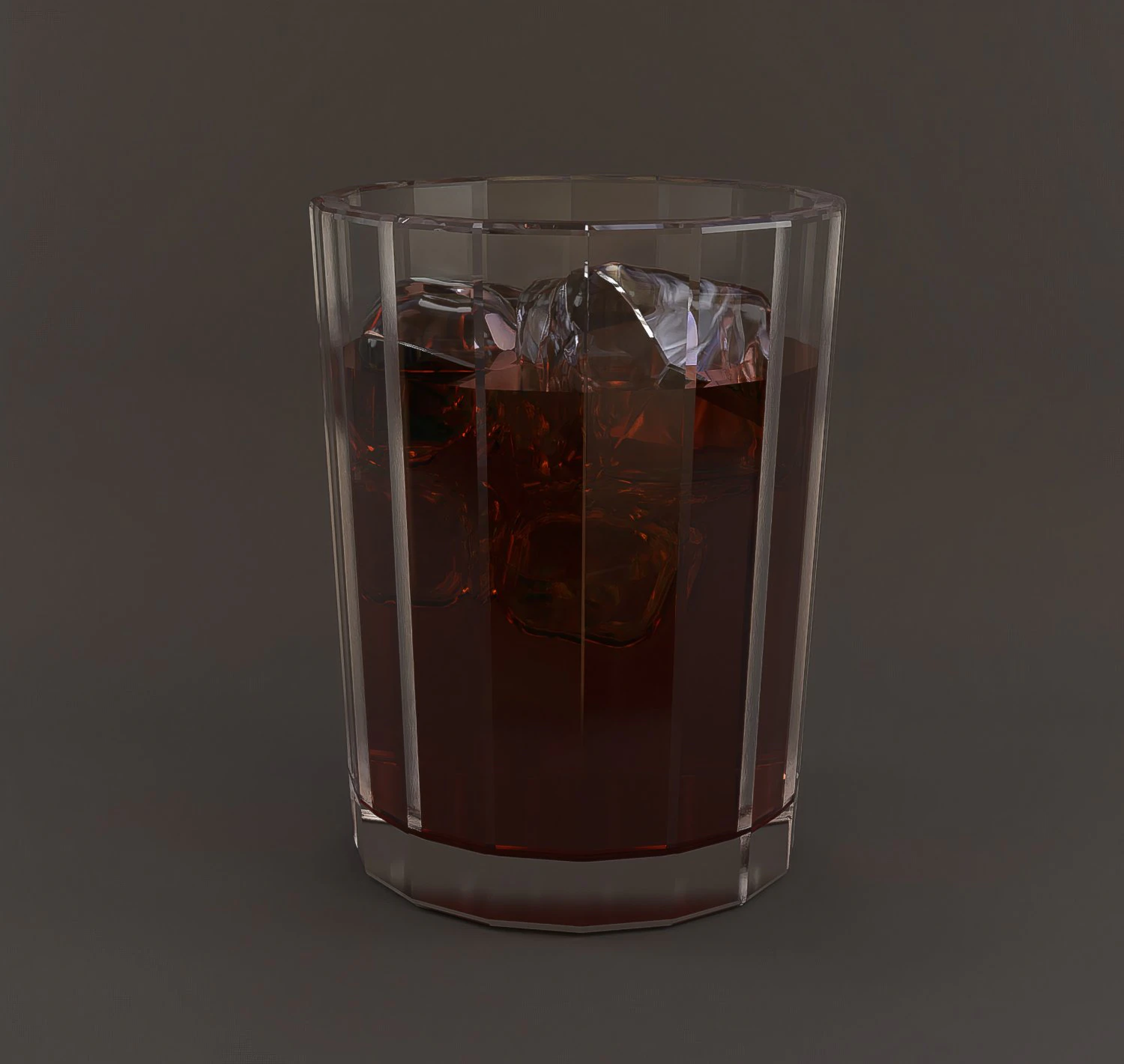 glass with cola and ice 3D Model .c4d .max .obj .3ds .fbx .stl .blend 