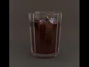 glas met cola en ijs 3D Model