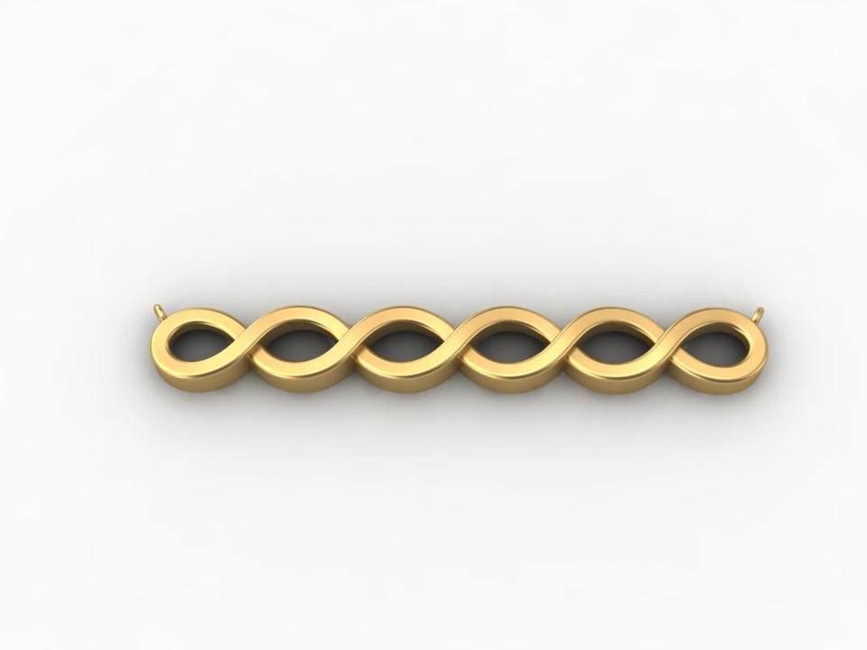 Horizontal gold pendant 3D Print Model .c4d .max .obj .3ds .fbx .stl .blend