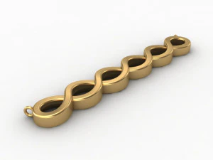 Horizontal gold pendant 3D Print Model