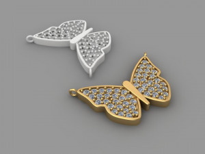 3d print gold butterfly pendant 3D Baskı Modeli