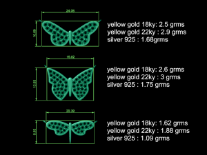 3d print gold butterfly pendant 3D Baskı Modeli