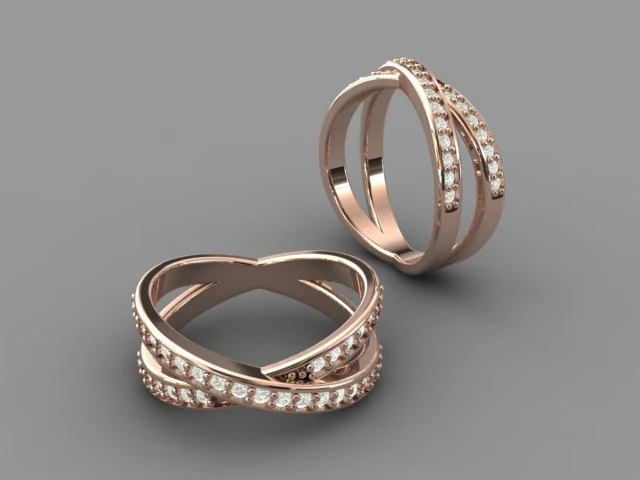3d gold cross ring 3D print model 3D Print Model .c4d .max .obj .3ds .fbx .stl .blend 