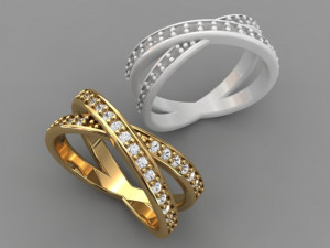 3d gold cross ring 3D print model 3D प्रिंट मॉडल