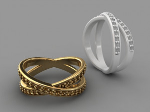 3d gold cross ring 3D print model 3D प्रिंट मॉडल