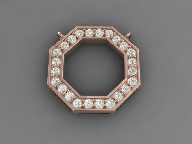 8-sided printable gold pendant Modelo de Impressão 3D .c4d .max .obj .3ds .fbx .stl .blend 