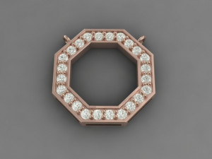 8-sided printable gold pendant 3D-Druckmodell