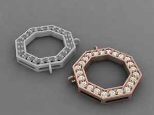 8-sided printable gold pendant Modelo de Impressão 3D