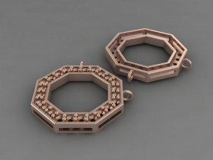 8-sided printable gold pendant Modelo de Impressão 3D