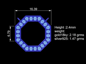 8-sided printable gold pendant 3D Print Model