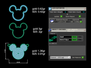 Mickey mouse diamond pave pendant 3D print model Modello di stampa 3D