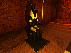Egyptian god Anubis Sculpture Figure Low-poly 3D Model